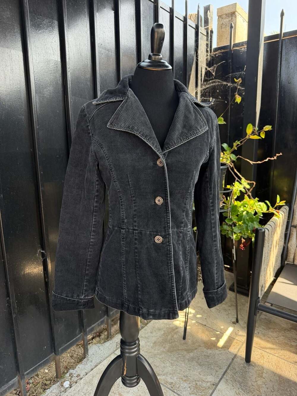Vintage Y2K Wet Seal Charcoal Grey Corduroy Jacket